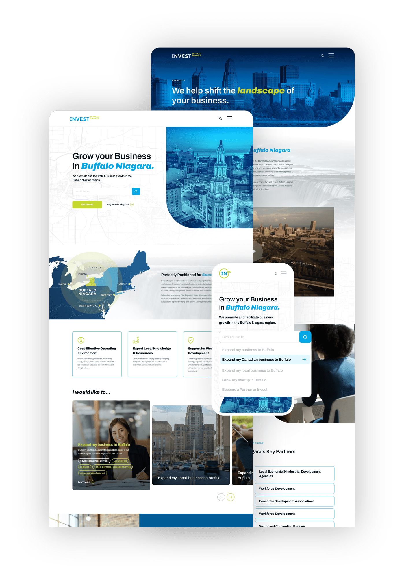 New Buffalo Niagara website shown on moible view and desktop