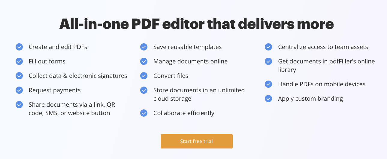 one month free trial link of PDFFiler Pro