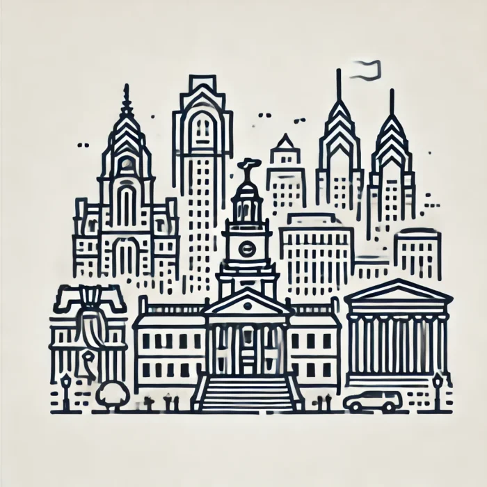 Drawing of Downtown Philly