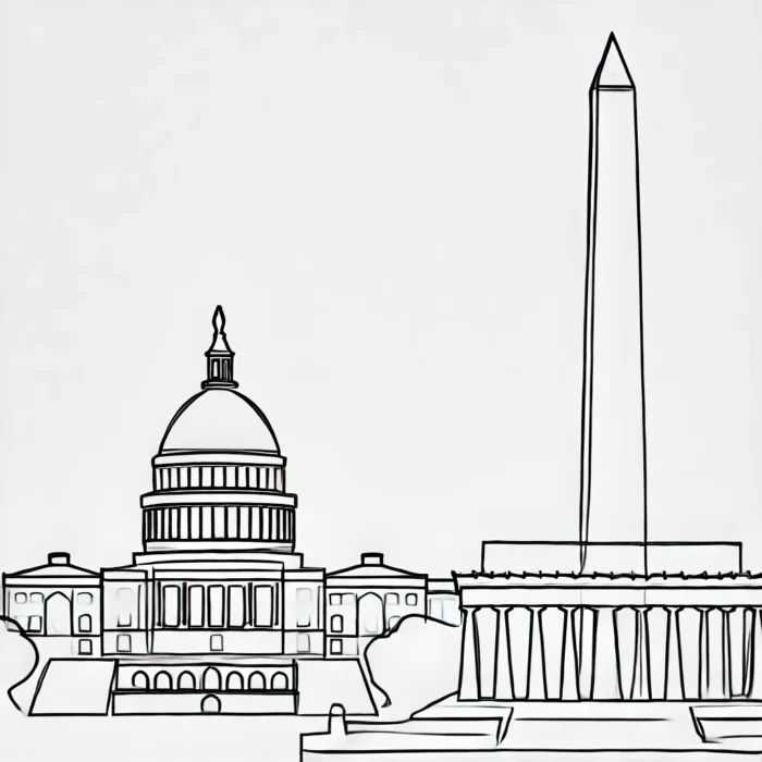 Drawing of Washington DC. Image was made by Williams Media